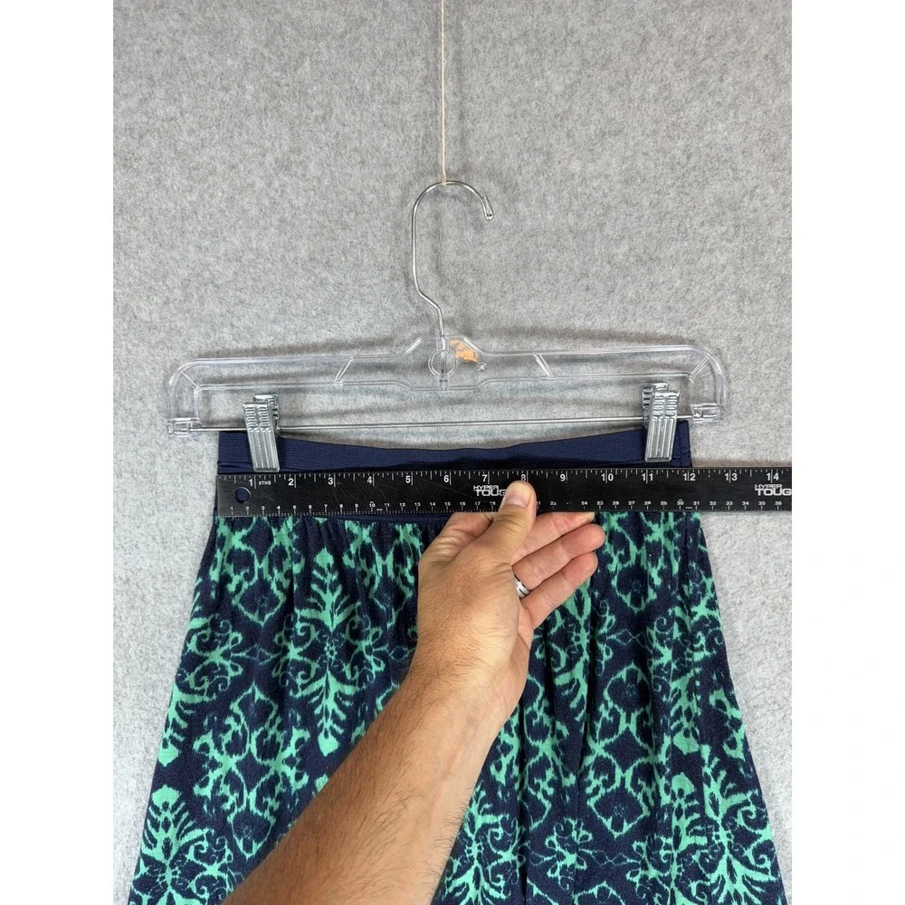 Joe B Skirt Womens Medium Blue Green A-Line Maxi Boho Stretch Elastic Waist